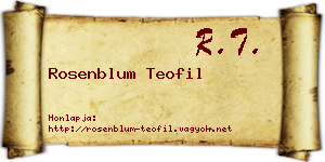Rosenblum Teofil névjegykártya